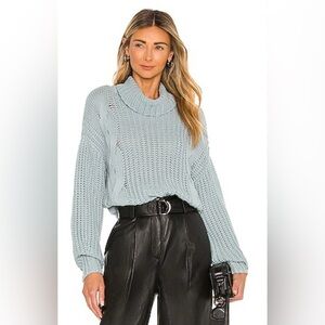 525 America Soft Blue Cowl Neck Sweater Size XS